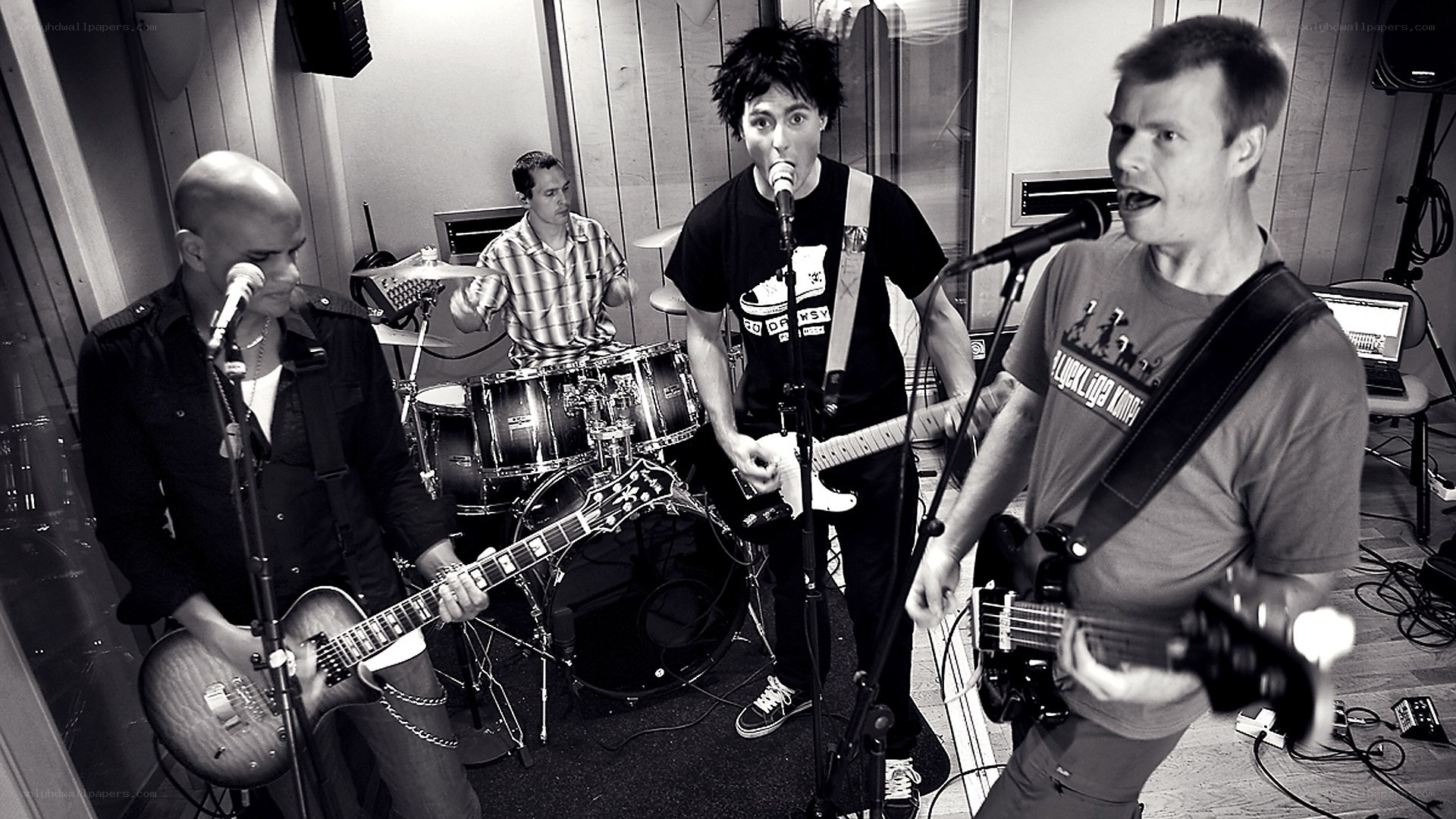 band performing in studio