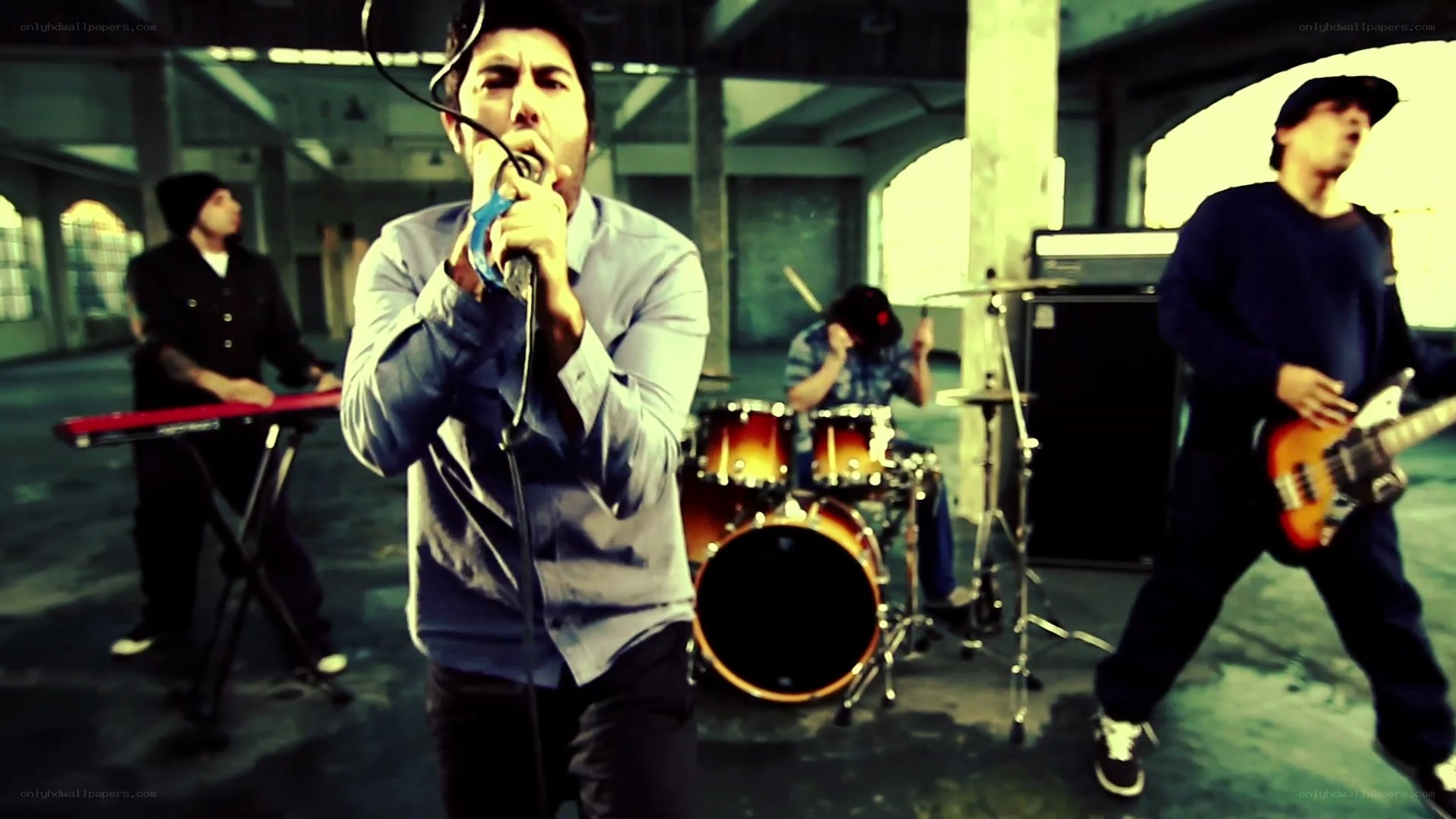 band performing in warehouse