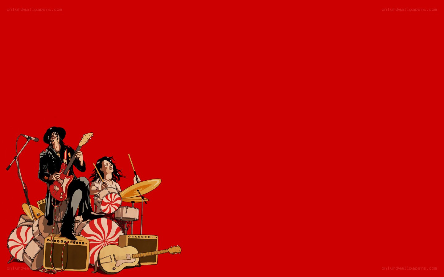 band performing on red background