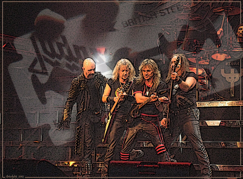 Band Performing on Stage — Black, Dramatic, Digital Art
