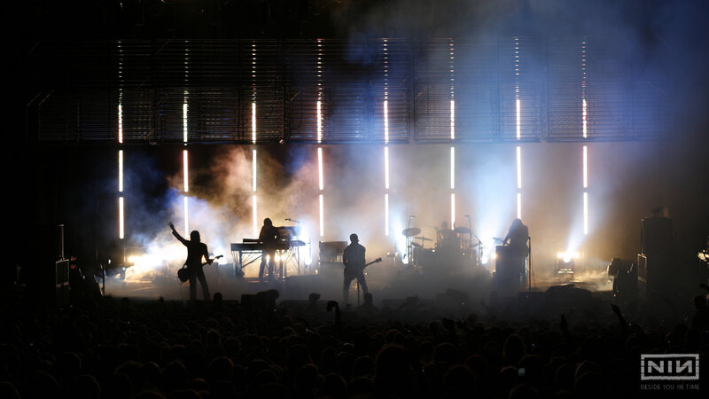 Band Performing on Stage — Black, Dramatic, Night, Photograph, Crowd