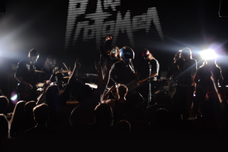Band Performing on Stage — Black, Energetic, Night, Photograph, Audience, Guitarists