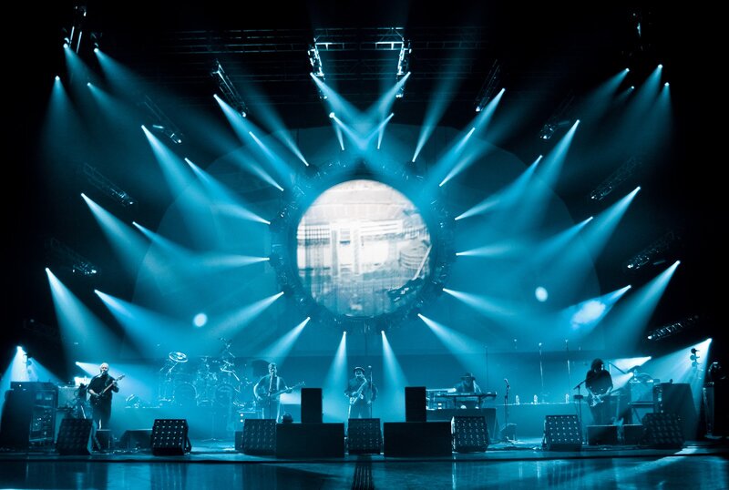 Band Performing on Stage — Blue, Dramatic, Night, Photograph, Musicians