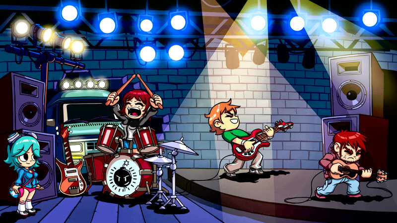 Band Performing on Stage — Blue, Energetic, Night, Digital Art