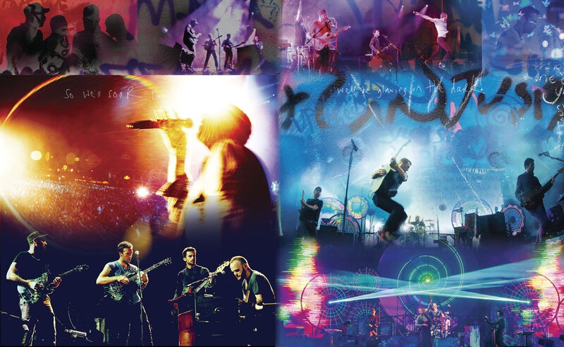Band Performing on Stage — Blue, Energetic, Night, Photograph, Concert