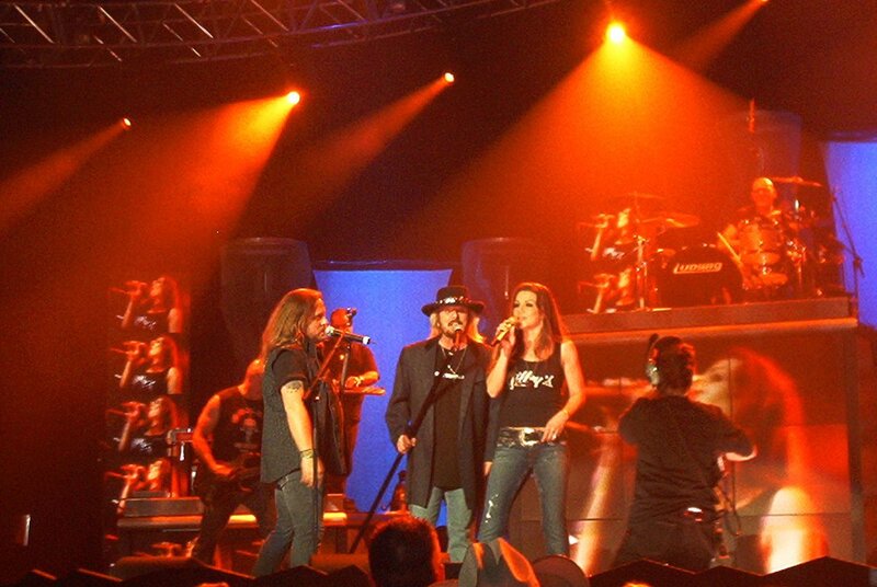 Band Performing on Stage — Orange, Energetic