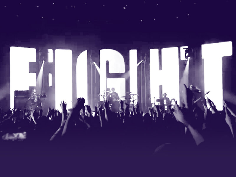 Band Performing on Stage — Purple, Energetic
