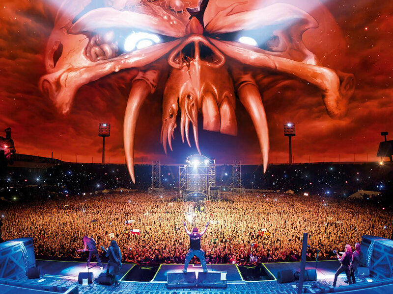 Band Performing on Stage — Red, Dramatic