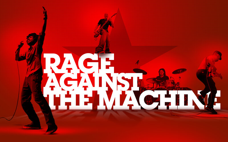 Band Performing on Stage — Red, Energetic, Photograph, Guitarist