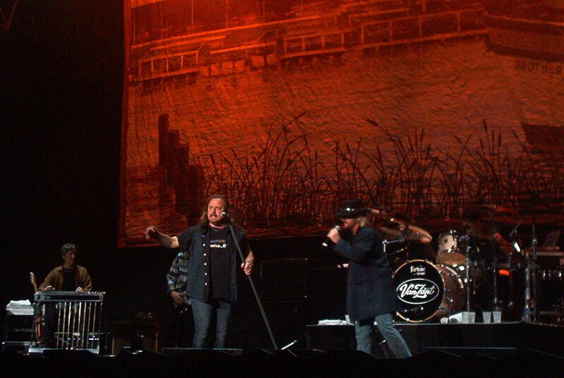 Band Performing on Stage — Red