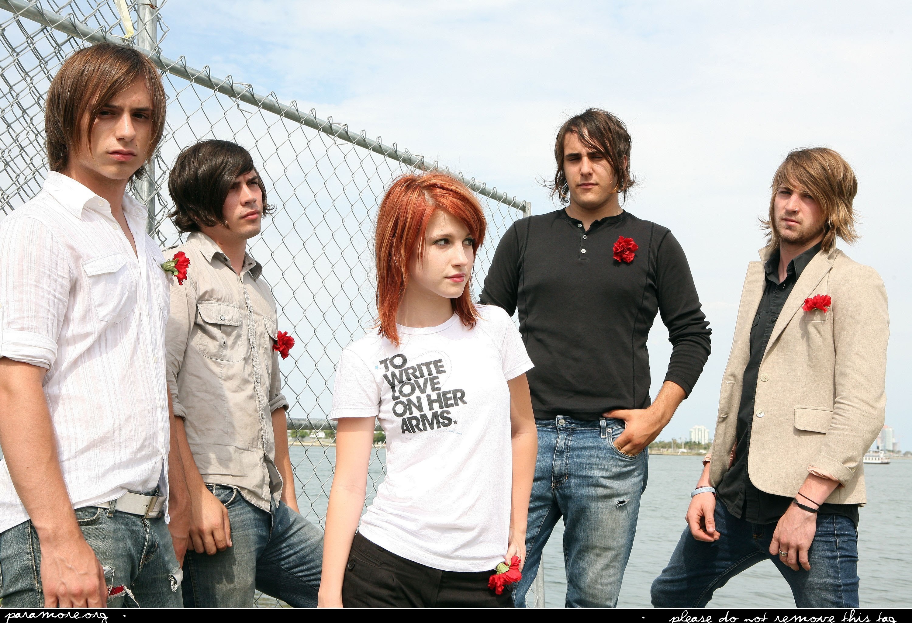 band photo by water