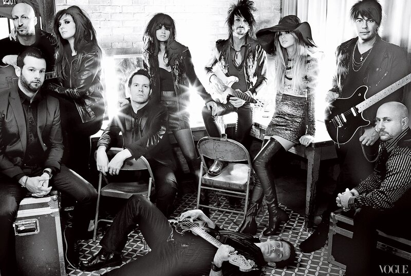 band photo in black and white