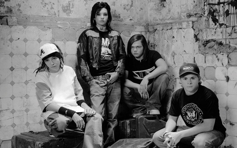 band photo in black and white