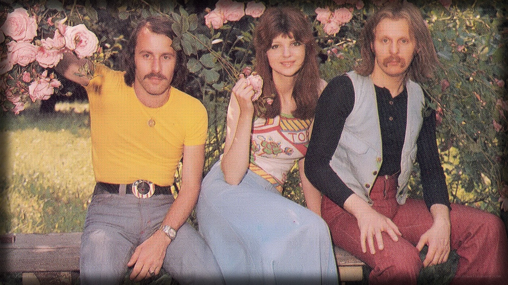band photo in garden