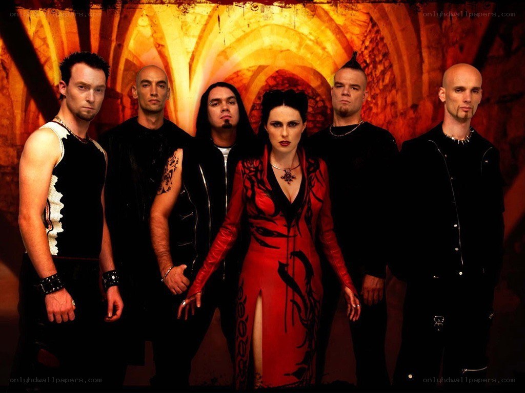 band photo in gothic setting