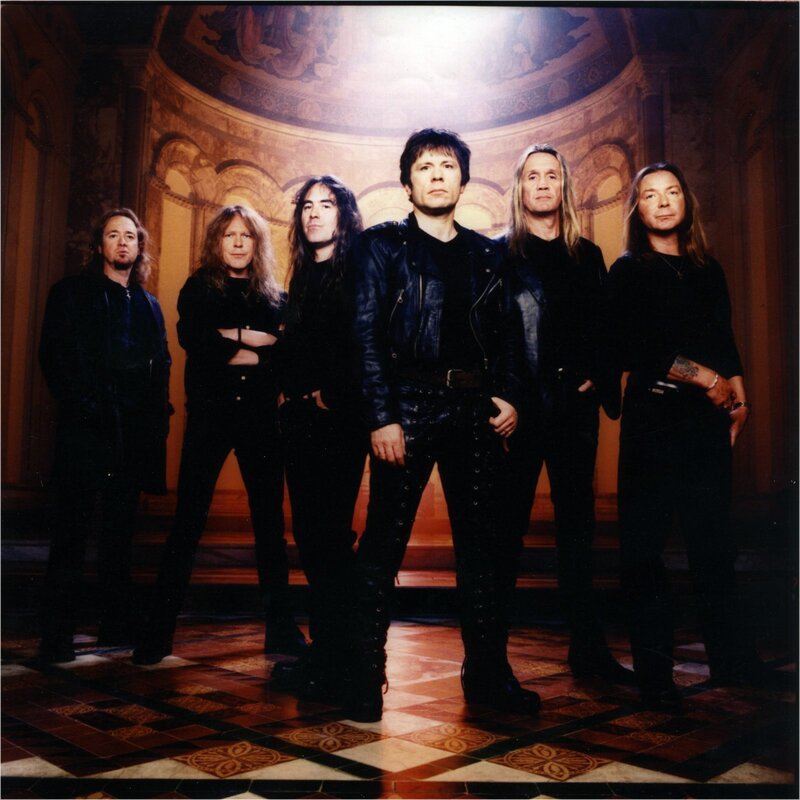 band photo in ornate hall