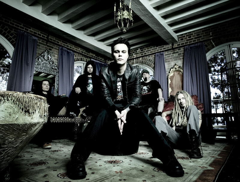 band photo in ornate room