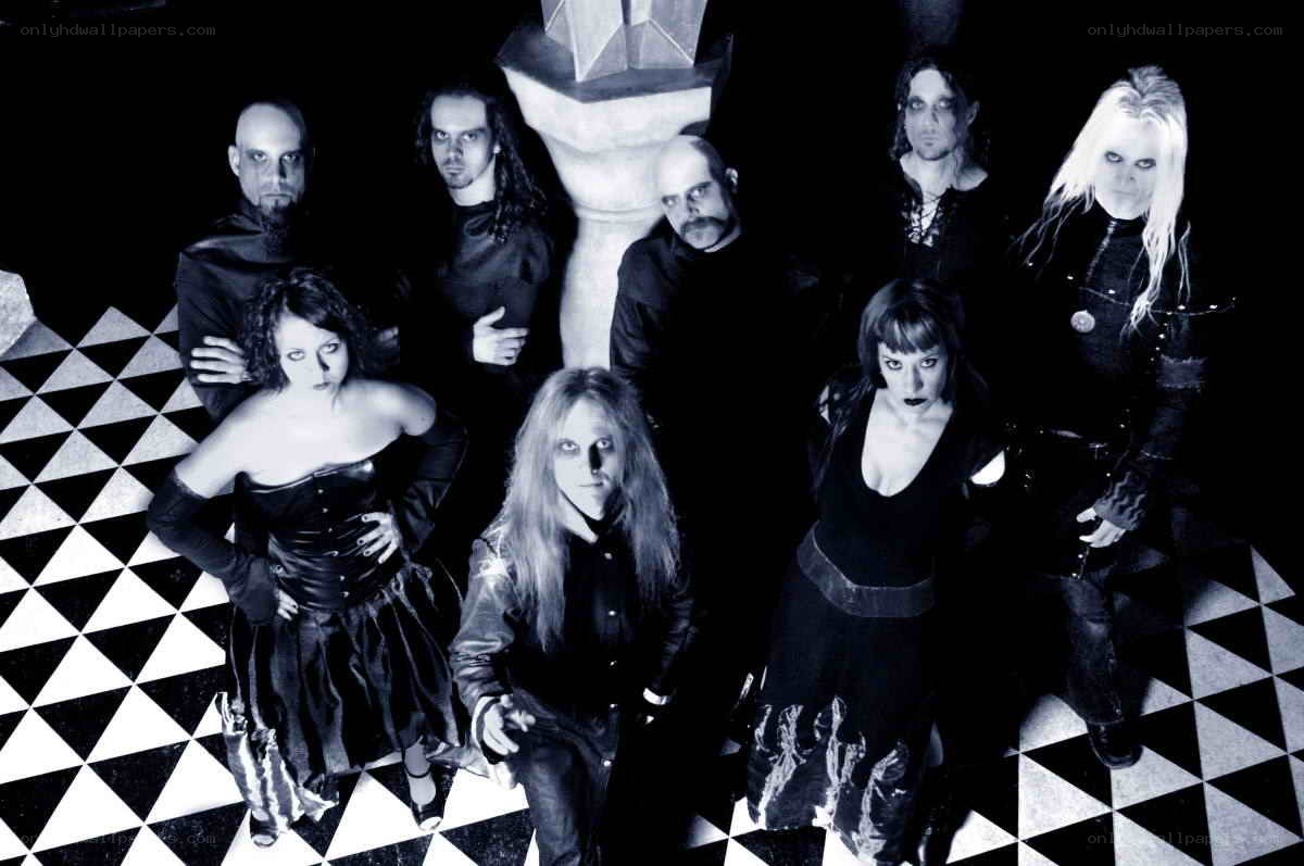 band photo on checkered floor