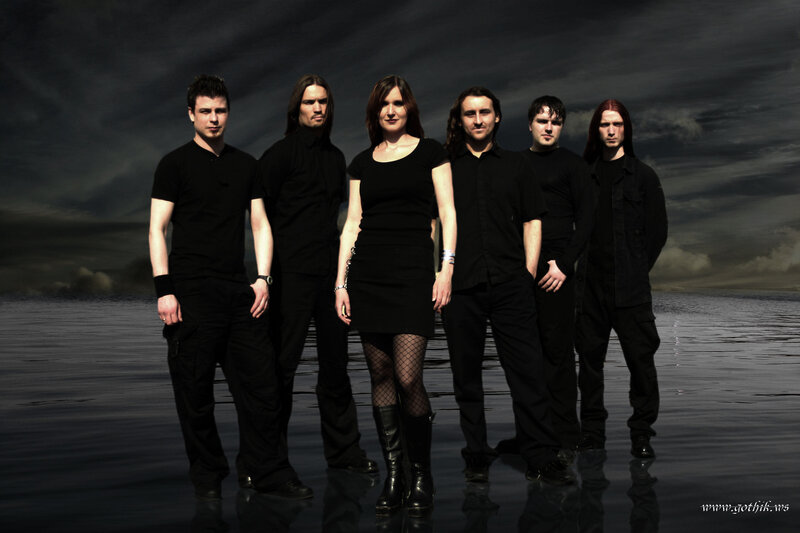 band photo on dark water