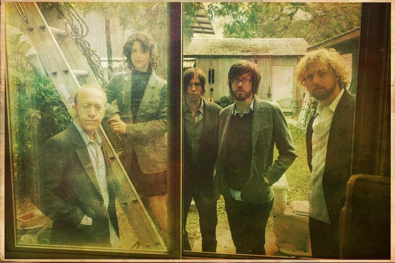 band photo through window