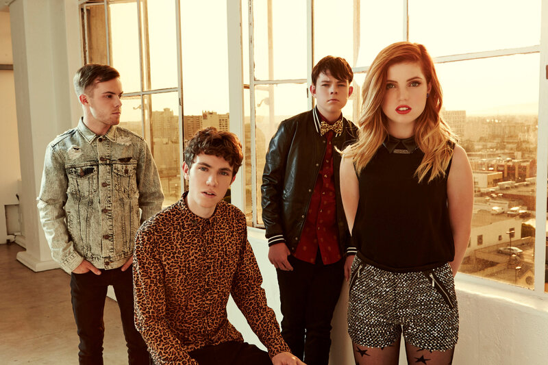 band photo with city view