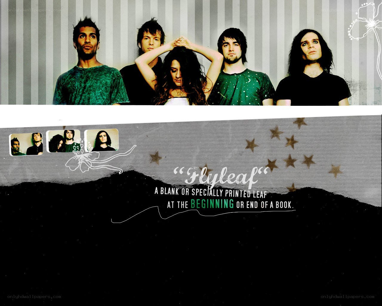 band photo with flyleaf definition