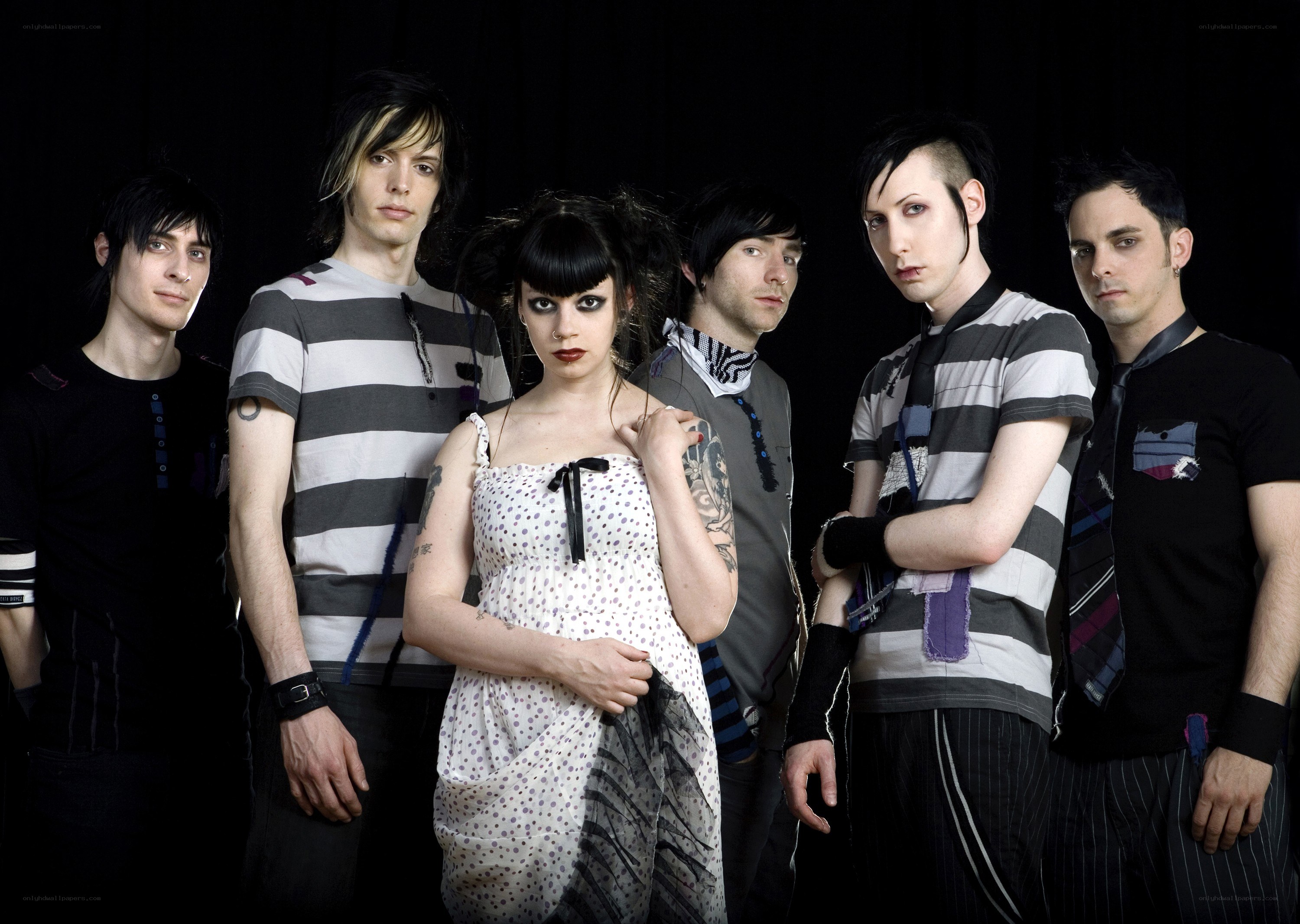 band photo with goth style
