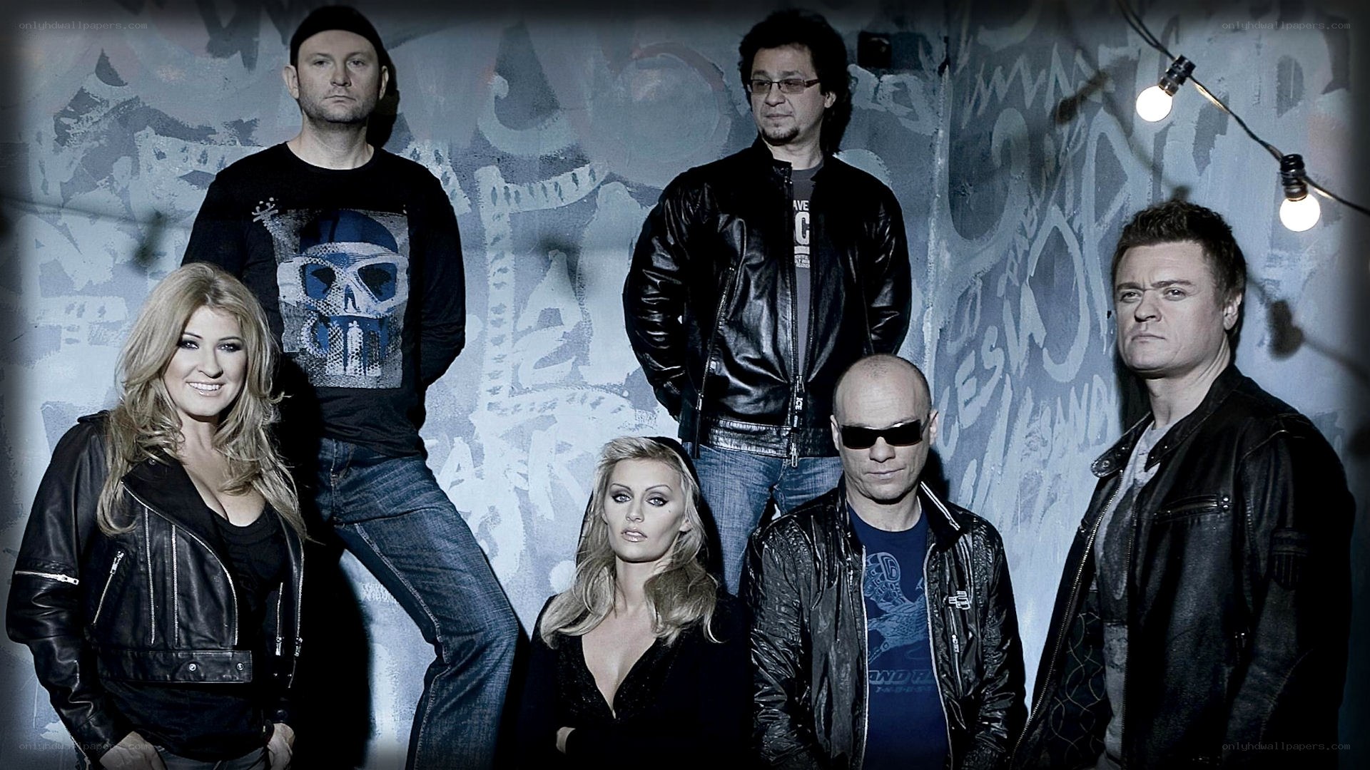 band photo with graffiti background