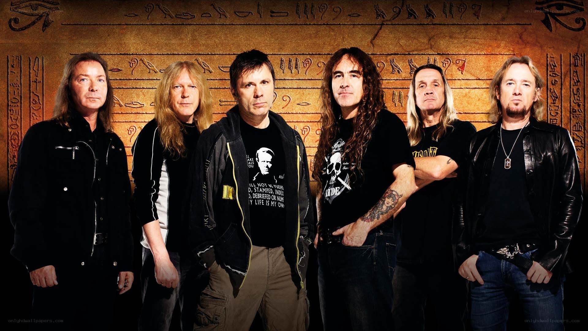 band photo with hieroglyphs