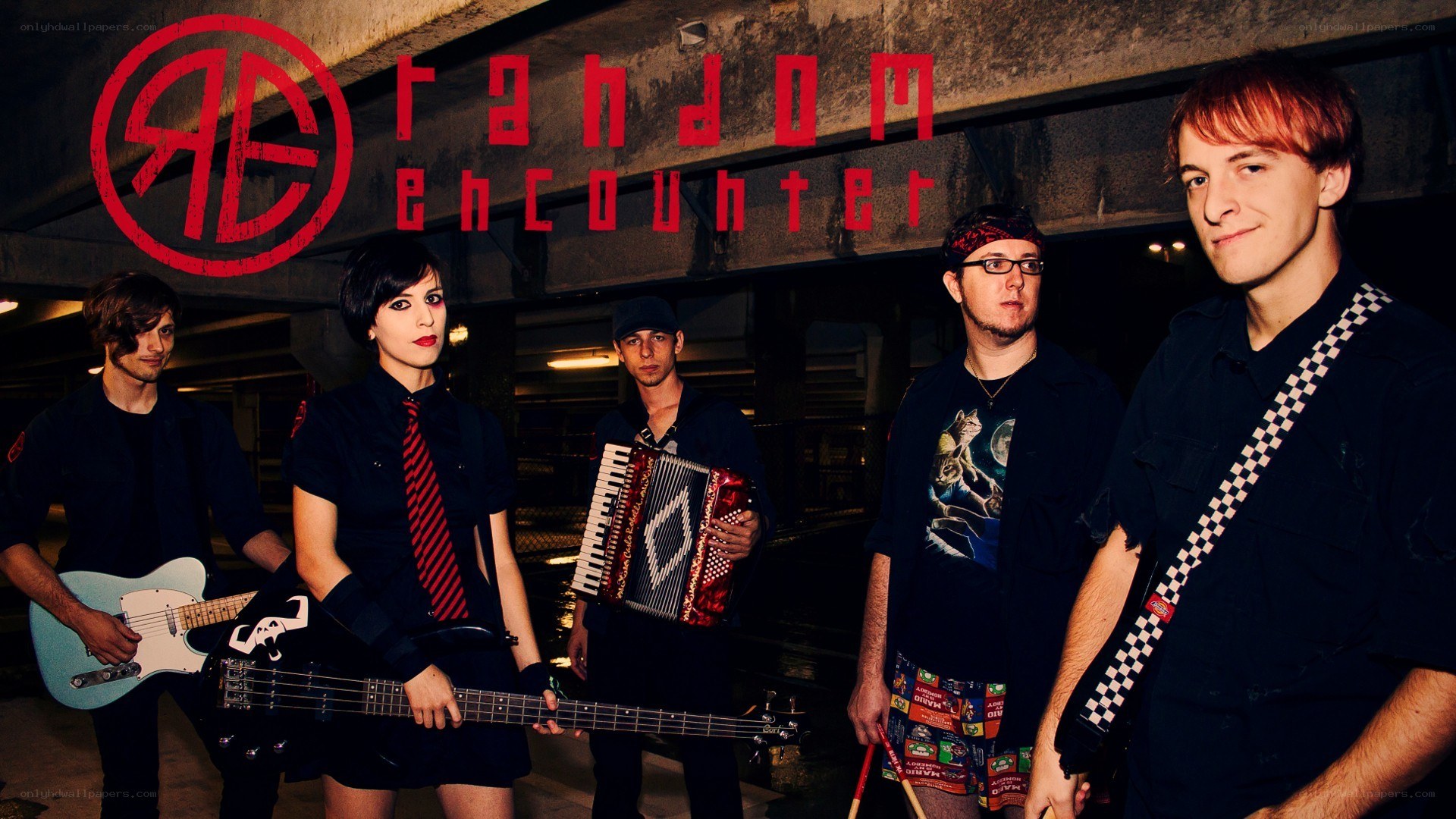 band photo with instruments