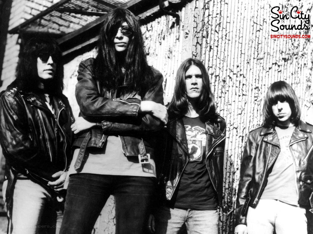band photo with leather jackets