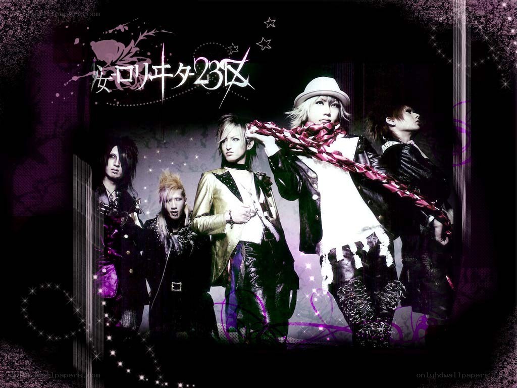 band photo with stylized text