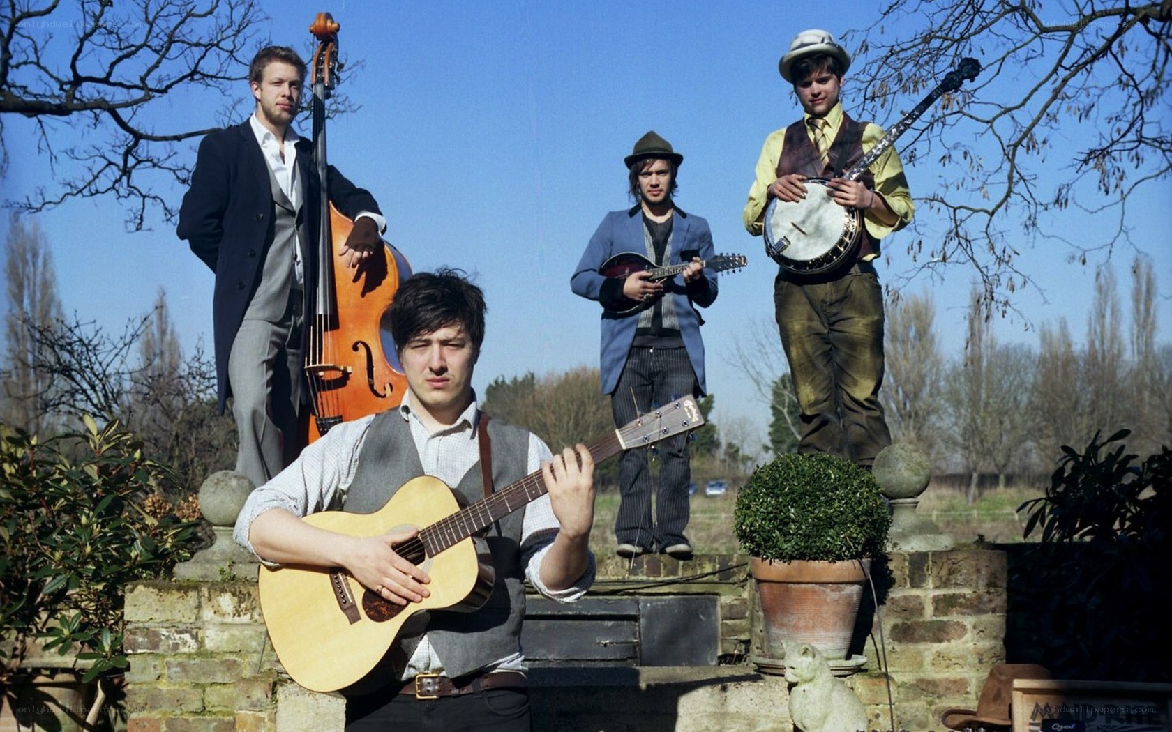 band playing acoustic instruments