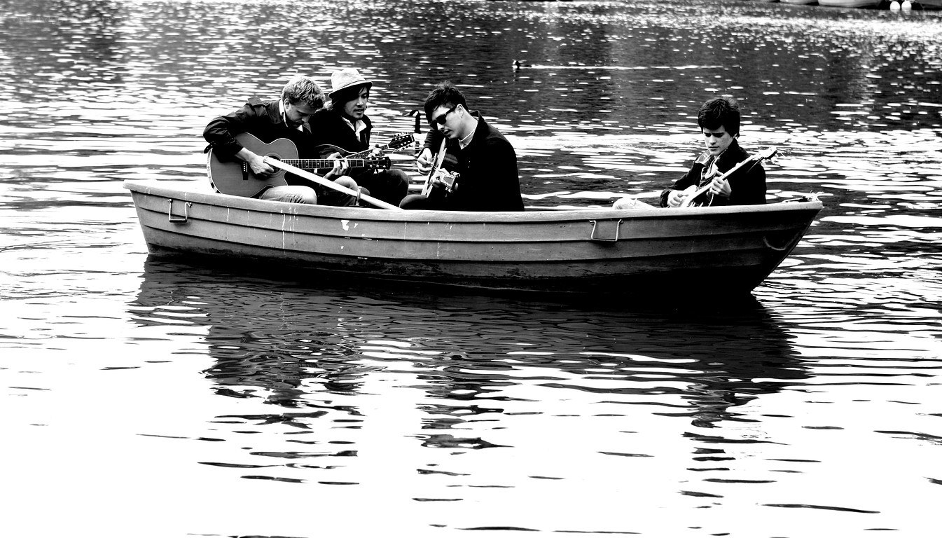 band playing in a boat