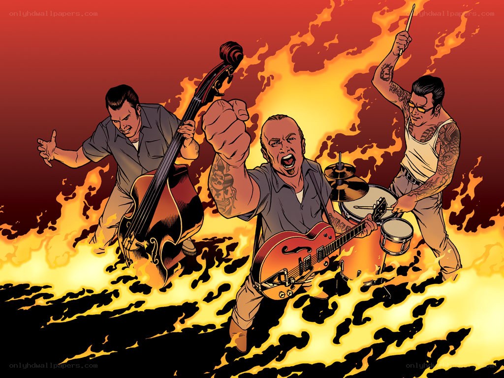 band playing in fire