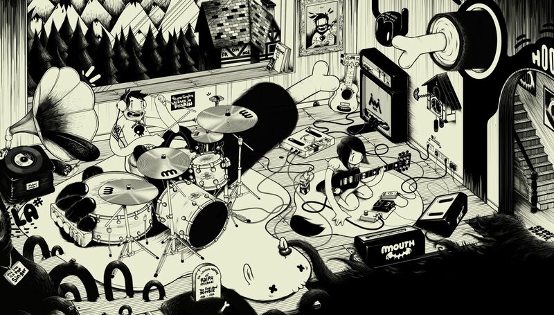 Band Playing Music — Black, Chaotic, Manga