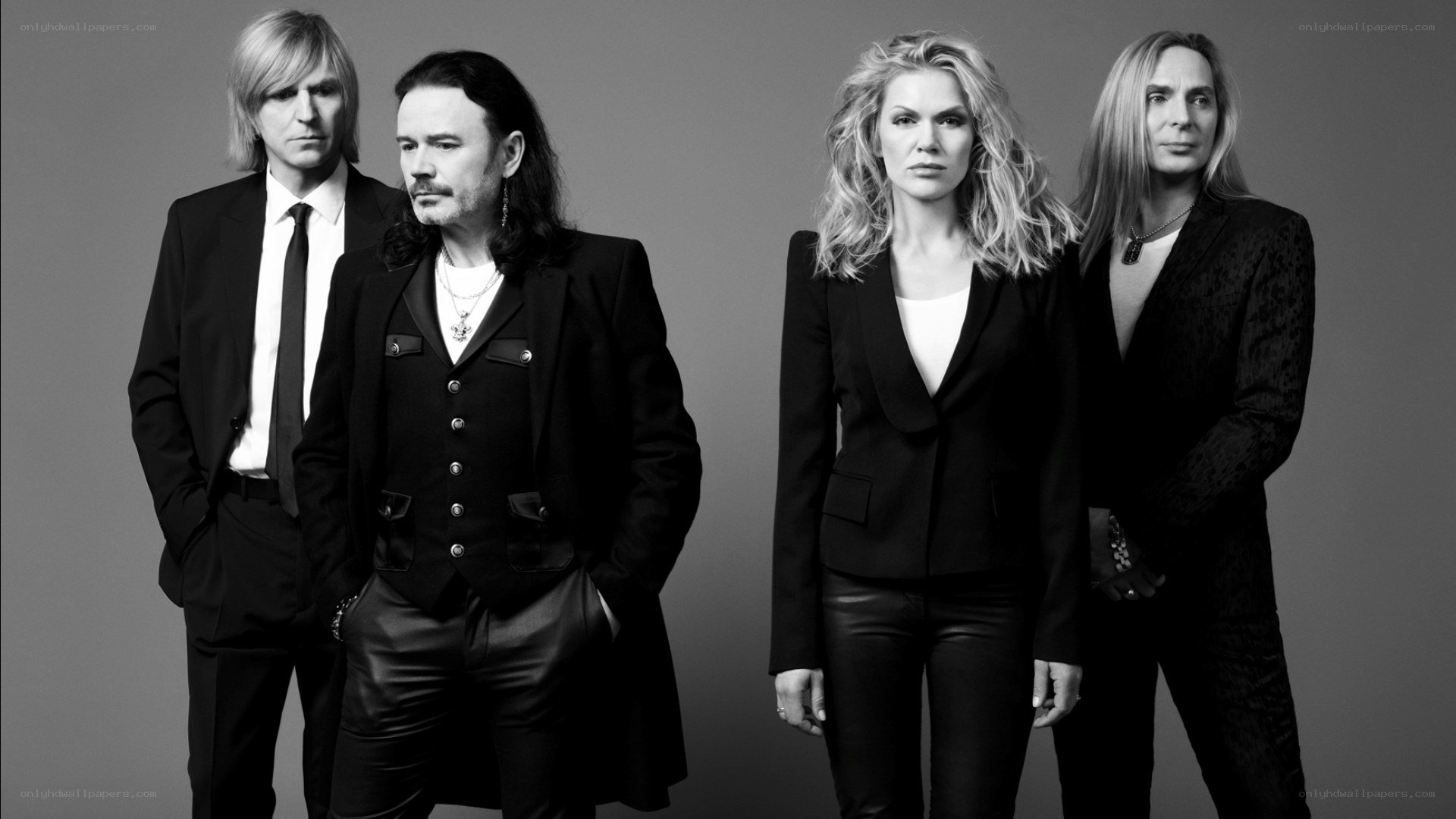 band portrait in black and white