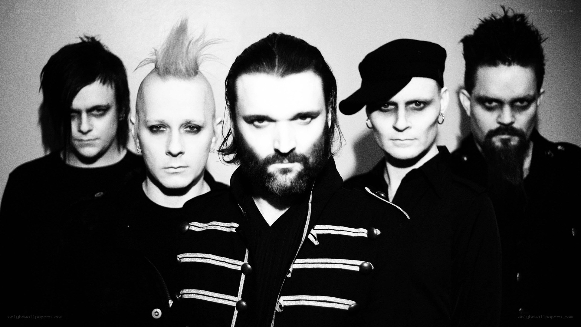 band portrait in black and white