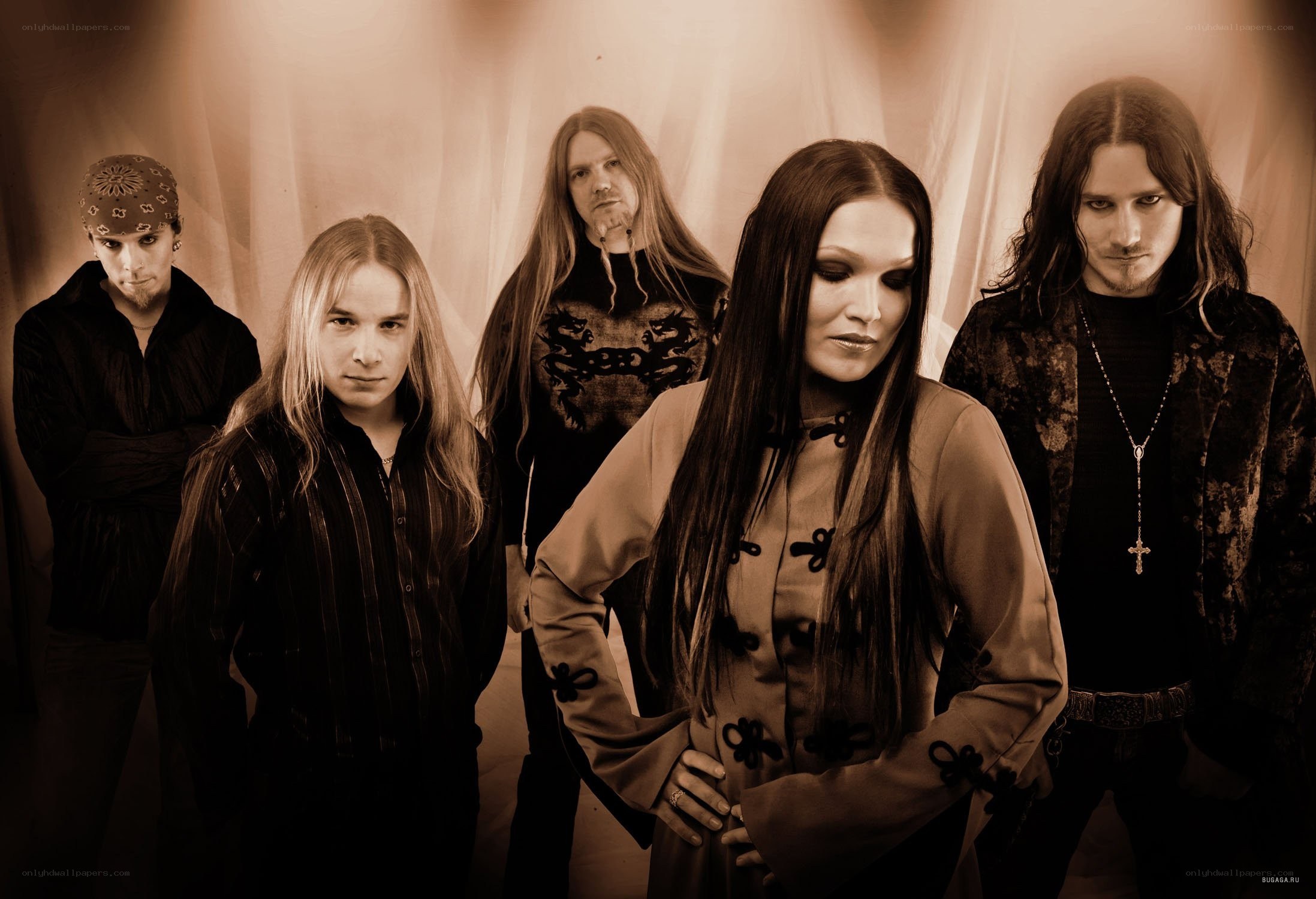 band portrait in sepia tones