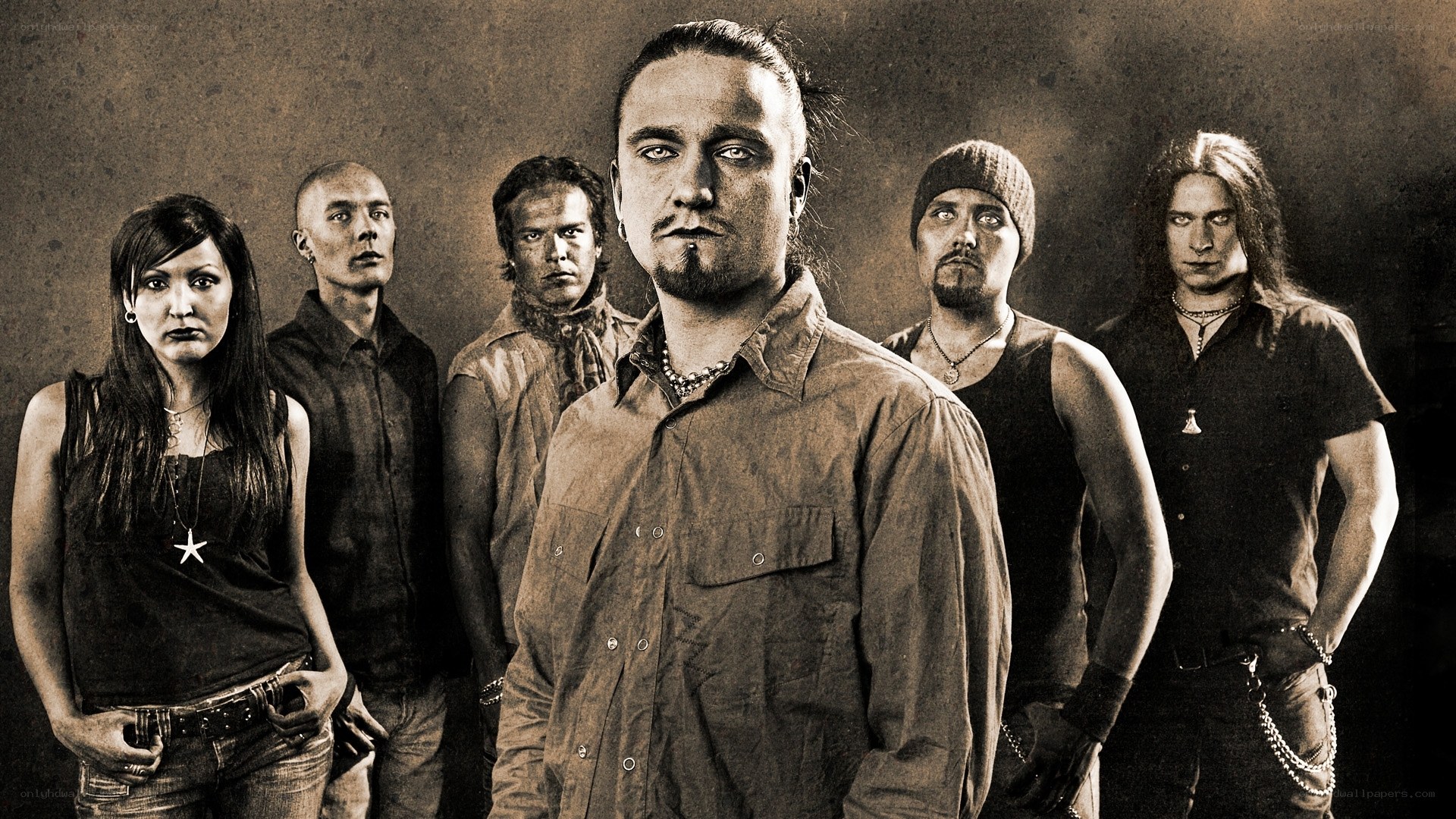 band portrait in sepia