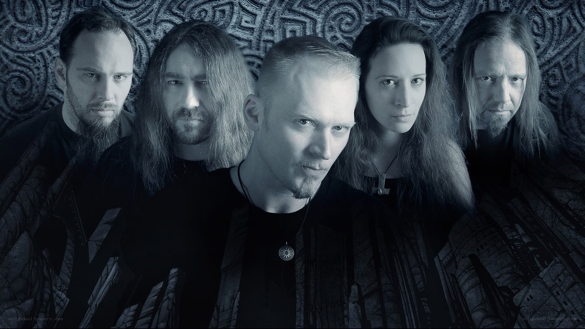 band portrait with intricate background