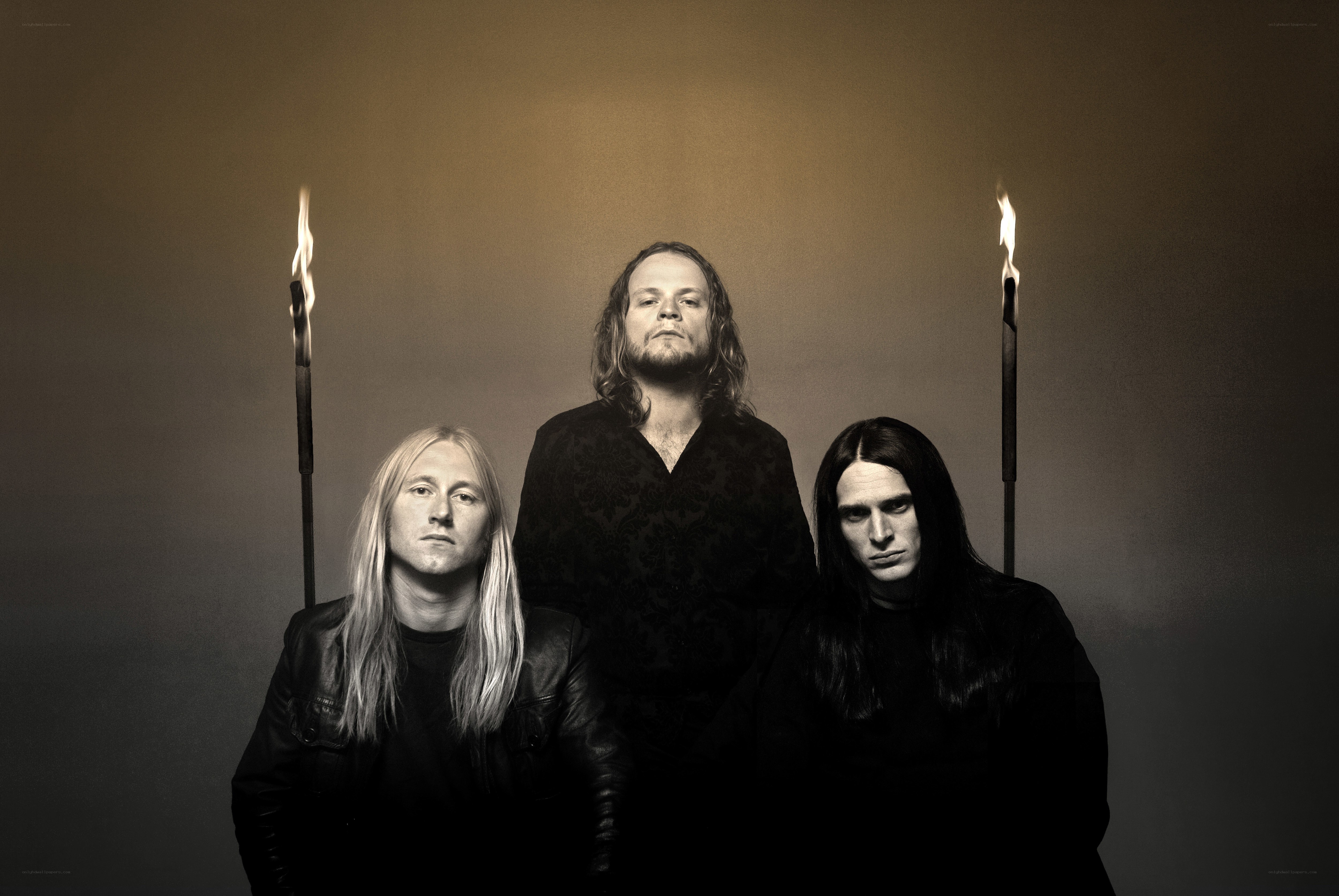 band portrait with torches