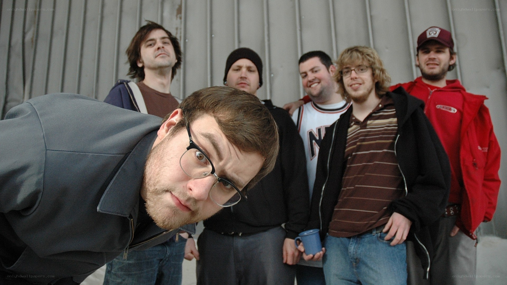 band posing for photo