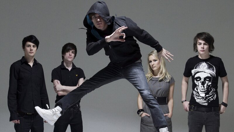 band posing in studio