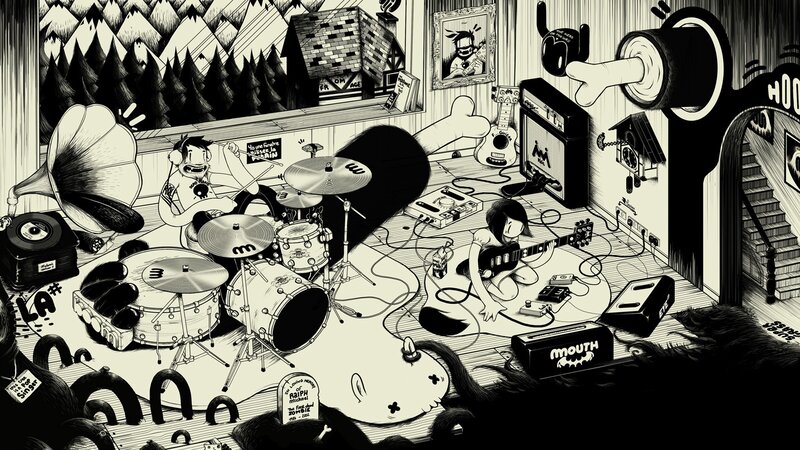 band practicing in a room