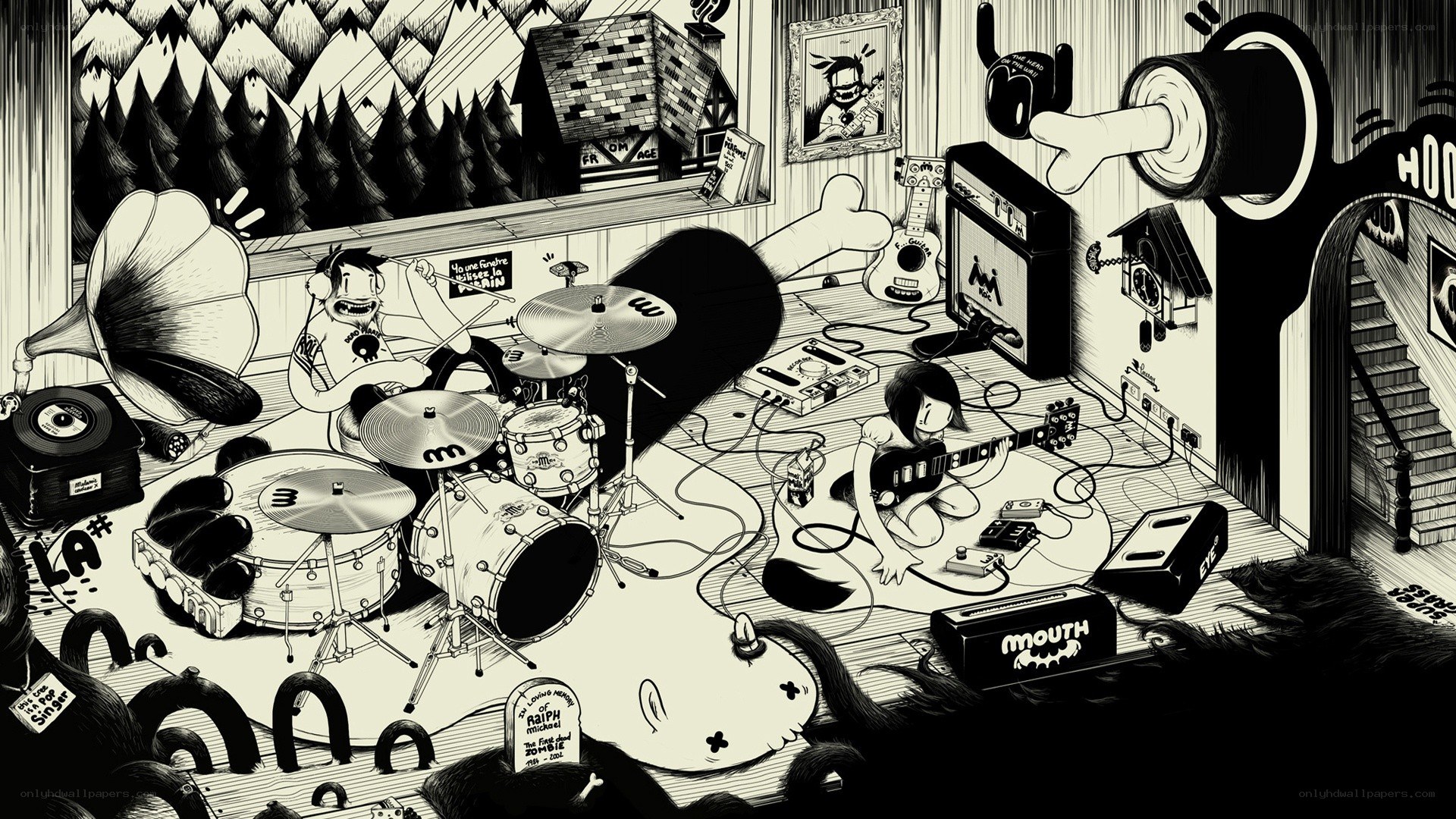 band practicing in a room