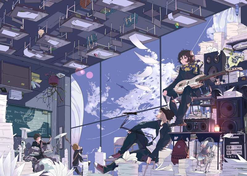 Band Practicing in Classroom