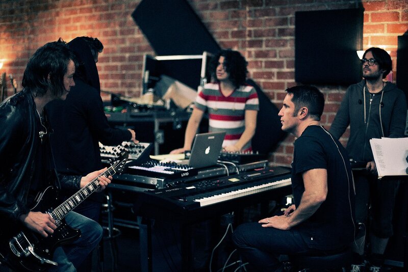 band rehearsing in studio