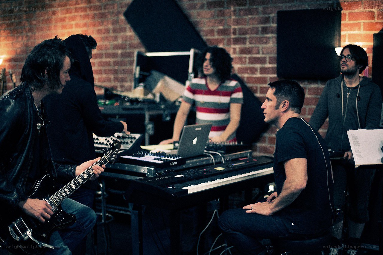 band rehearsing in studio