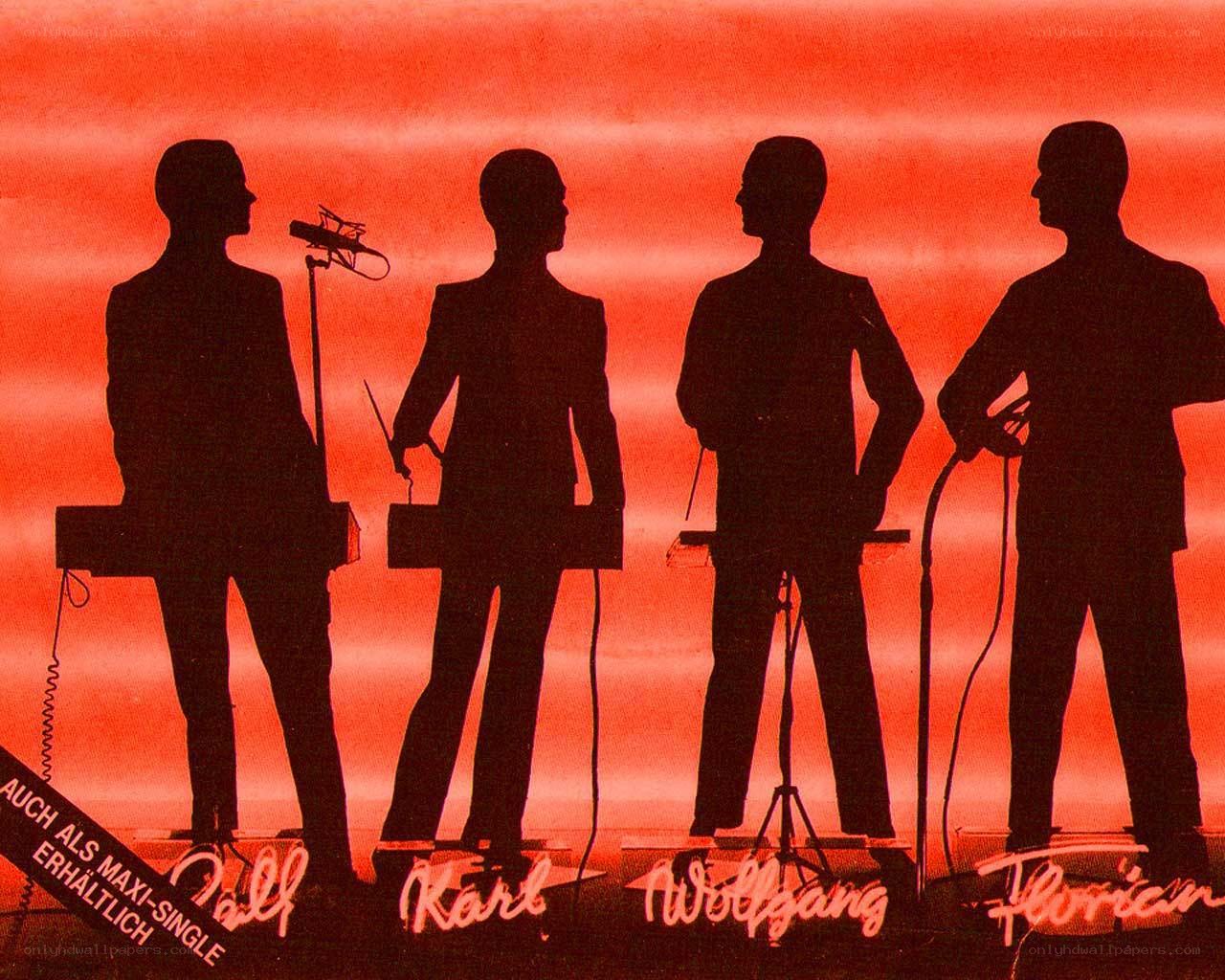 band silhouettes on red background
